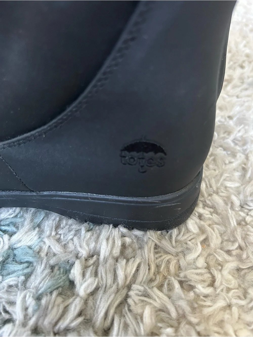 Totes Gina Waterproof Black Women's Insulated Rain Boots with Side Zippers